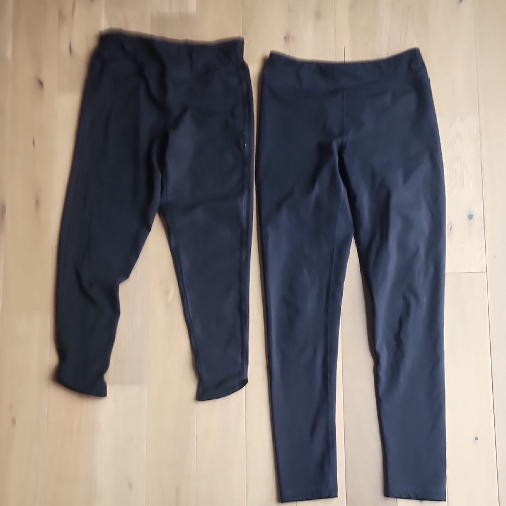 Girls Black Athletic Leggings Set